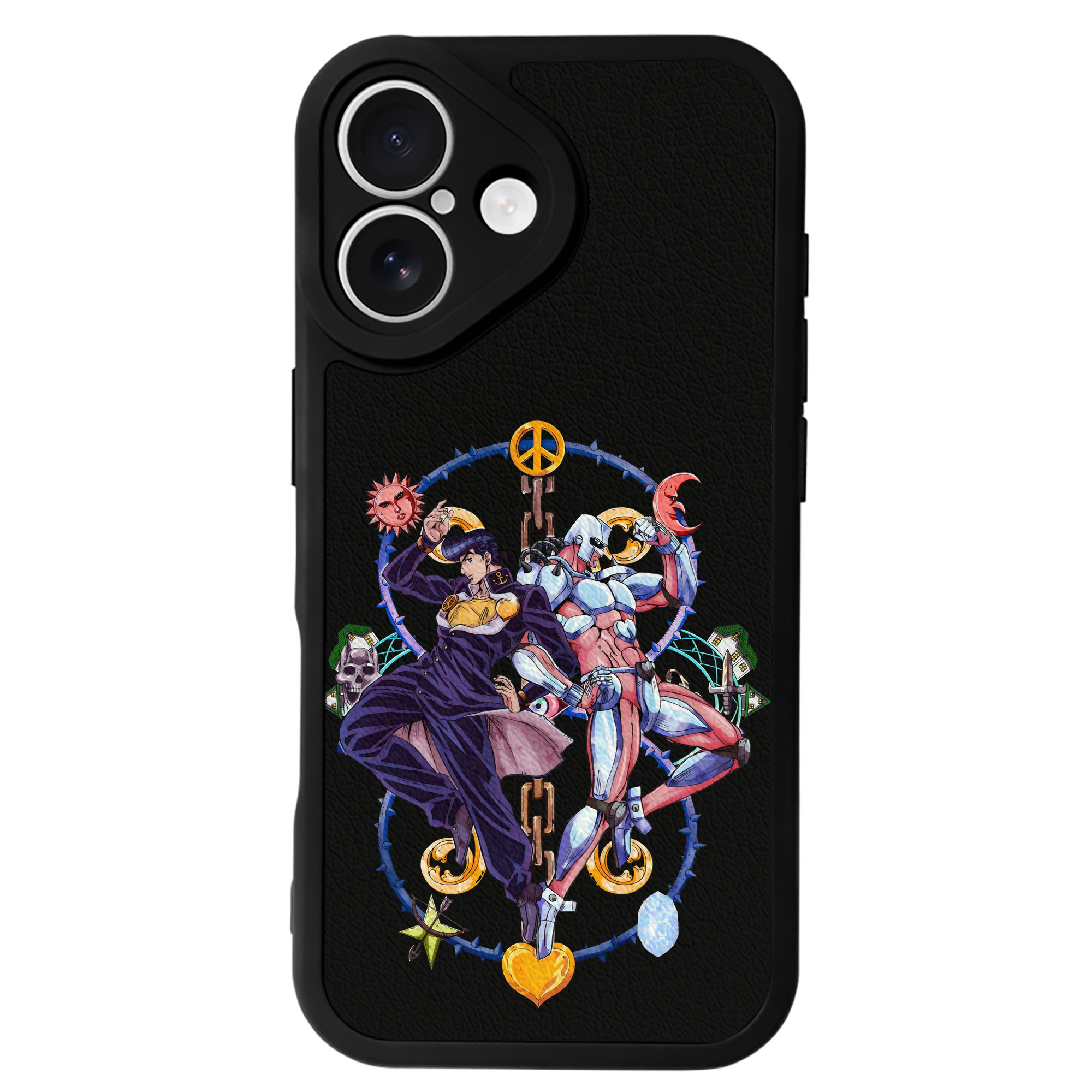 （画像用） ジョジョの奇妙な冒険 ひがしかた じょうすけ JoJo's Bizarre Adventure Higashikata Josuke 【iPhone 16シリーズ対応】シリコンスマホケース（レザー調） 材質：シリコン